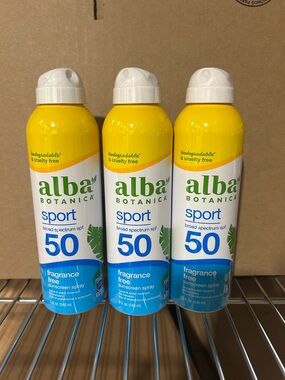 Alba Botanica 3 pack Sport SPF 50 Fragrance Free Sunscreen Spray - 5fl oz